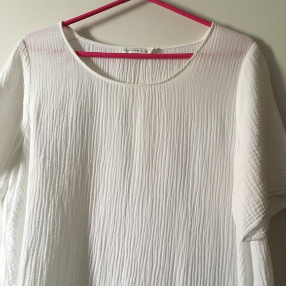 MES SOEURS ET MOI White Cotton Textured Short Sleeve Top O/S - Picture 2 of 6